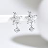Light Luxury Zircon Flower Earrings Delicate Gentle For Office
