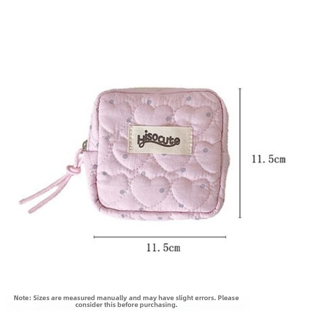 Polka Dot Cosmetic Bag Large Capacity Sanitary Napkin Storage Bag Small Lipstick Pouch  Women Girl