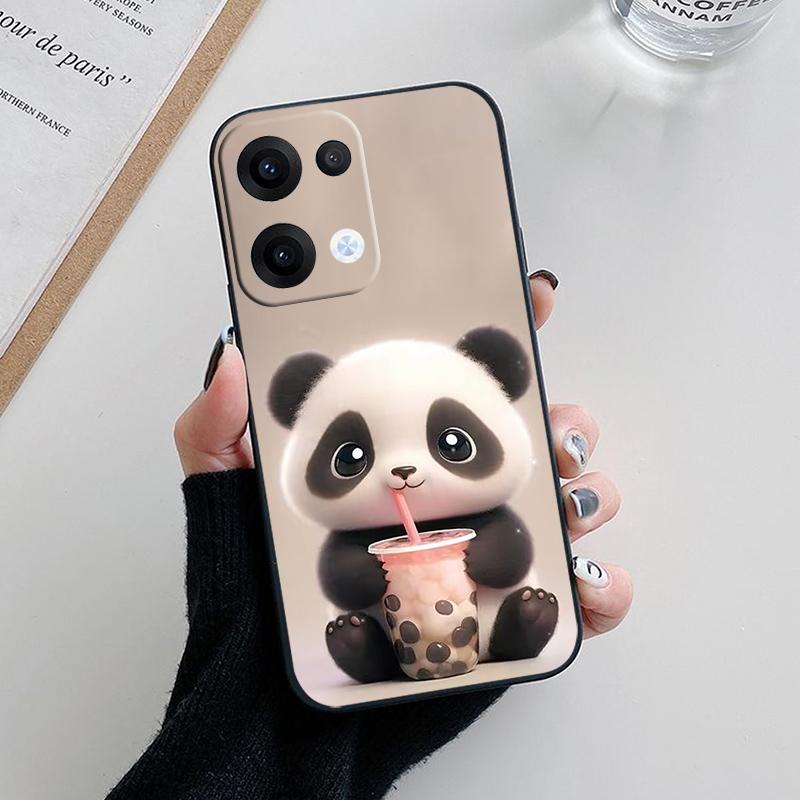 Per Oppo Reno13 F FS 5G 13F 4G Custodia per Telefono Bellissimo Panda Disegno Animato Paraurti Morbido Silicone Cover Per Reno13 Pro Reno 13 5G