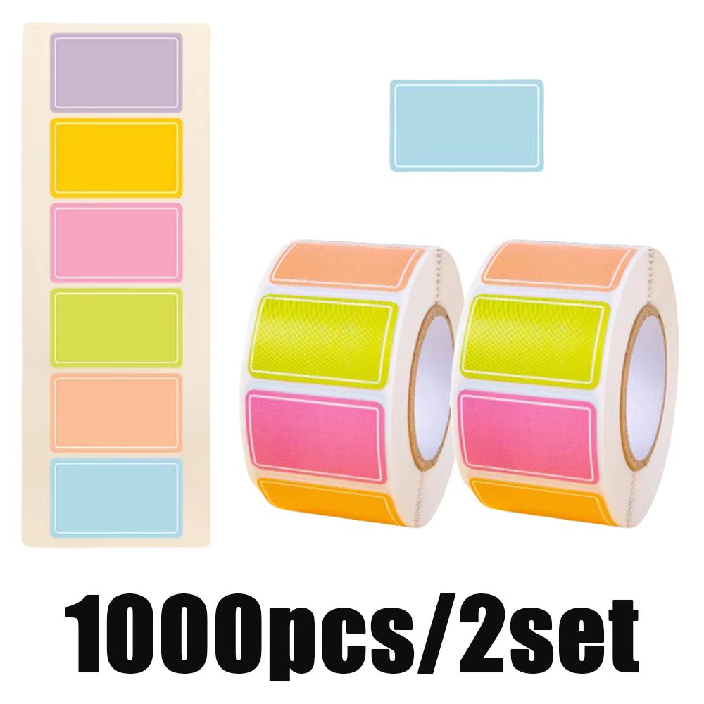 500-Piece Roll 2.5x1.5cm Waterproof Color-Coded Index Tabs-Coding Removable Labels Solid Colors Tags File Classification