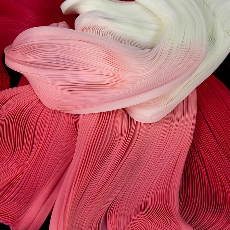 Mode Glatt 1 Meter Knitterplissee Organza Stoff Steif Weite Form Dekoration Bühne Handgefertigt Kleid Designerstoff