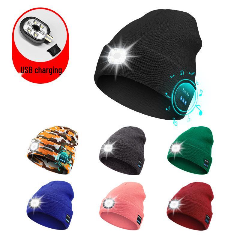 Czapka z Słuchawkami Bluetooth i Światłami LED na Jesień/Zimę – Czapka Muzyczna i Ładująca