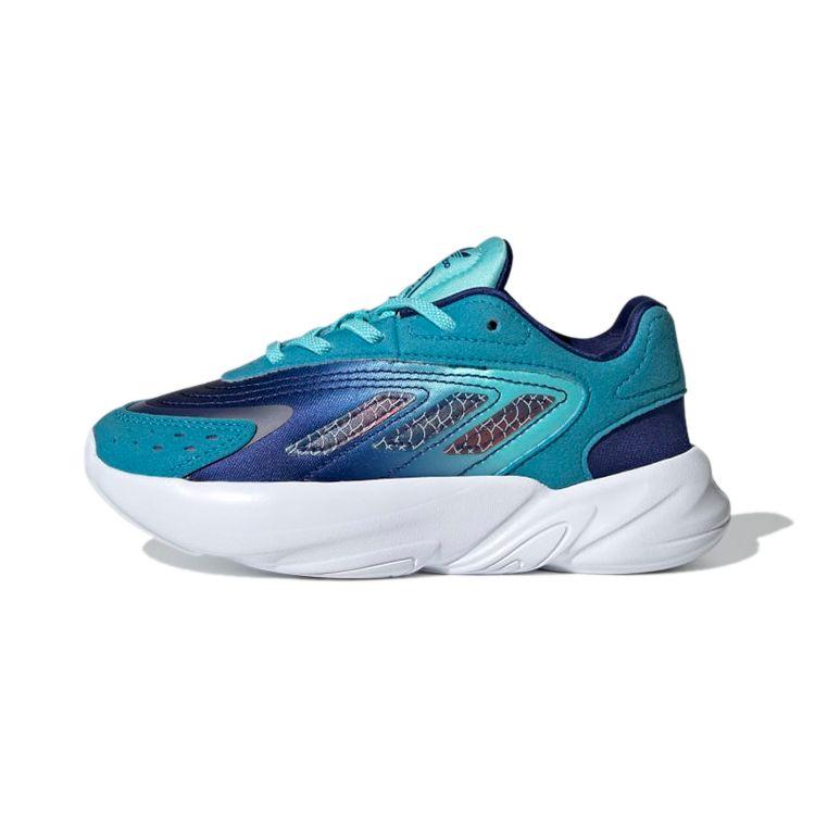 Adidas Originals Ozelia Non-Slip Breathable Low-Top Thick Sole Casual Dad Shoes Kids Sneakers Blue H00826