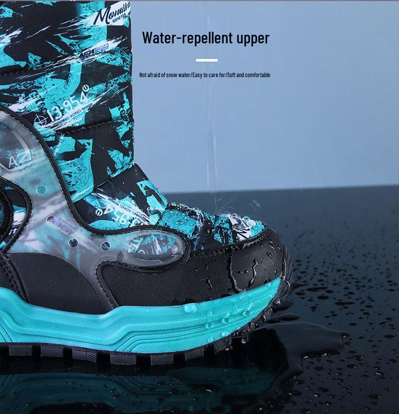 Kinder Winter Schneestiefel - Warm, Samtgefüttert für Jungen, Größen für Mittel- und Großkinder