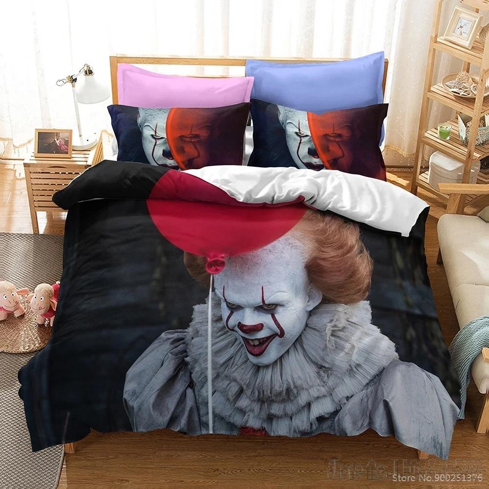 Stephen King's It Twin Full Queen King Duvet Cover Set HD Comforter Cover Bedclothes for Kids Bedding Sets Bedroom Decor