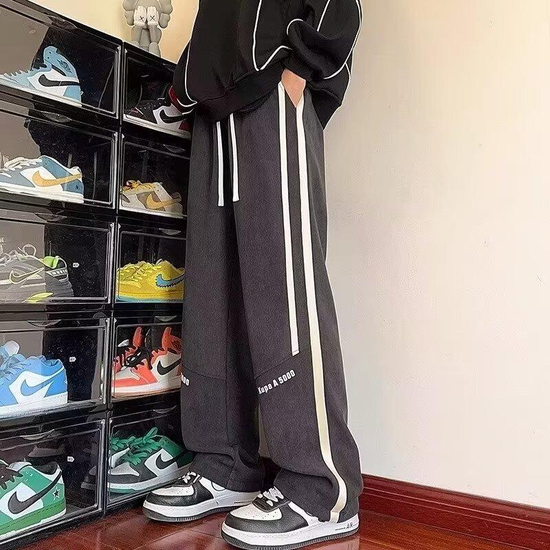 

New loose casual pants men s trend versatile pants summer thin pendant wide-leg pants 3XL