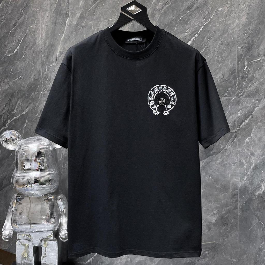 8929 CHROME HEARTS 2026 Summer New High Quality Cotton Round Neck Loose Large Size Men's and Women's T-shirt Couple T-shirt