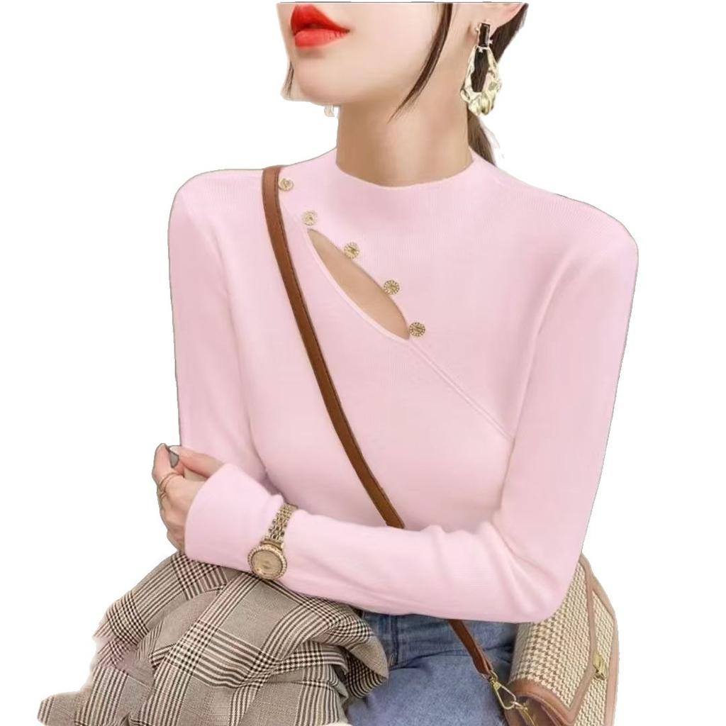 Women's Half High Neck Sweater Autumn and Winter Western Korean Style Sweater Inner Knit Sweater