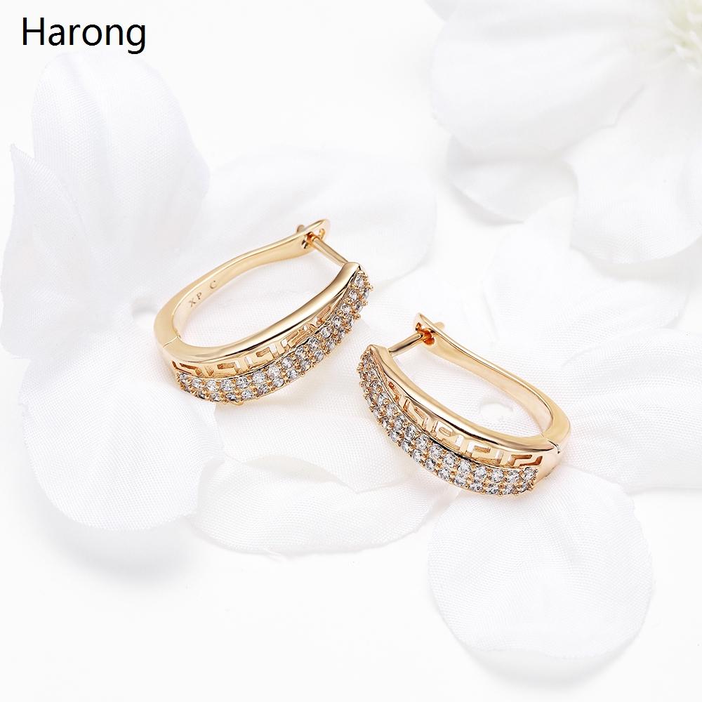 Trendy Copper Zirconia Earrings For Women Fashion Aesthetic Stud Jewelry Female Wedding Proposal Earring