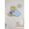 Cute Moon And Teddy Bear Children's Room Wooden Wall Clock