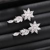 Huitan Exquisite Drop Earrings for Engagement Lady Silver Color Brilliant Zirconia Accessories Delicate Wedding  Gift