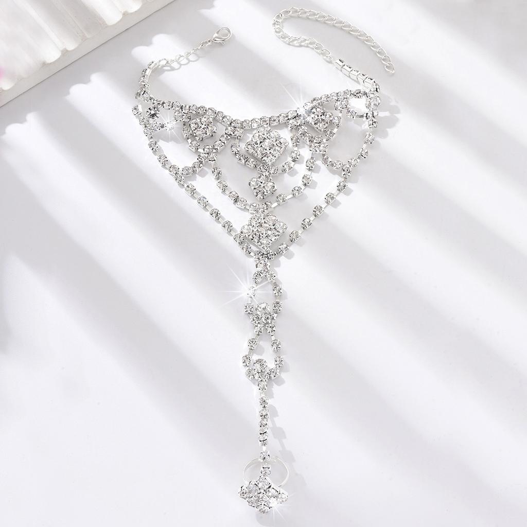 1PC Women's Fashion Trend Multi-layer Design Ankle Chain Zircon Accessories, Suitable for Dates, Parties, and Holiday Gifts