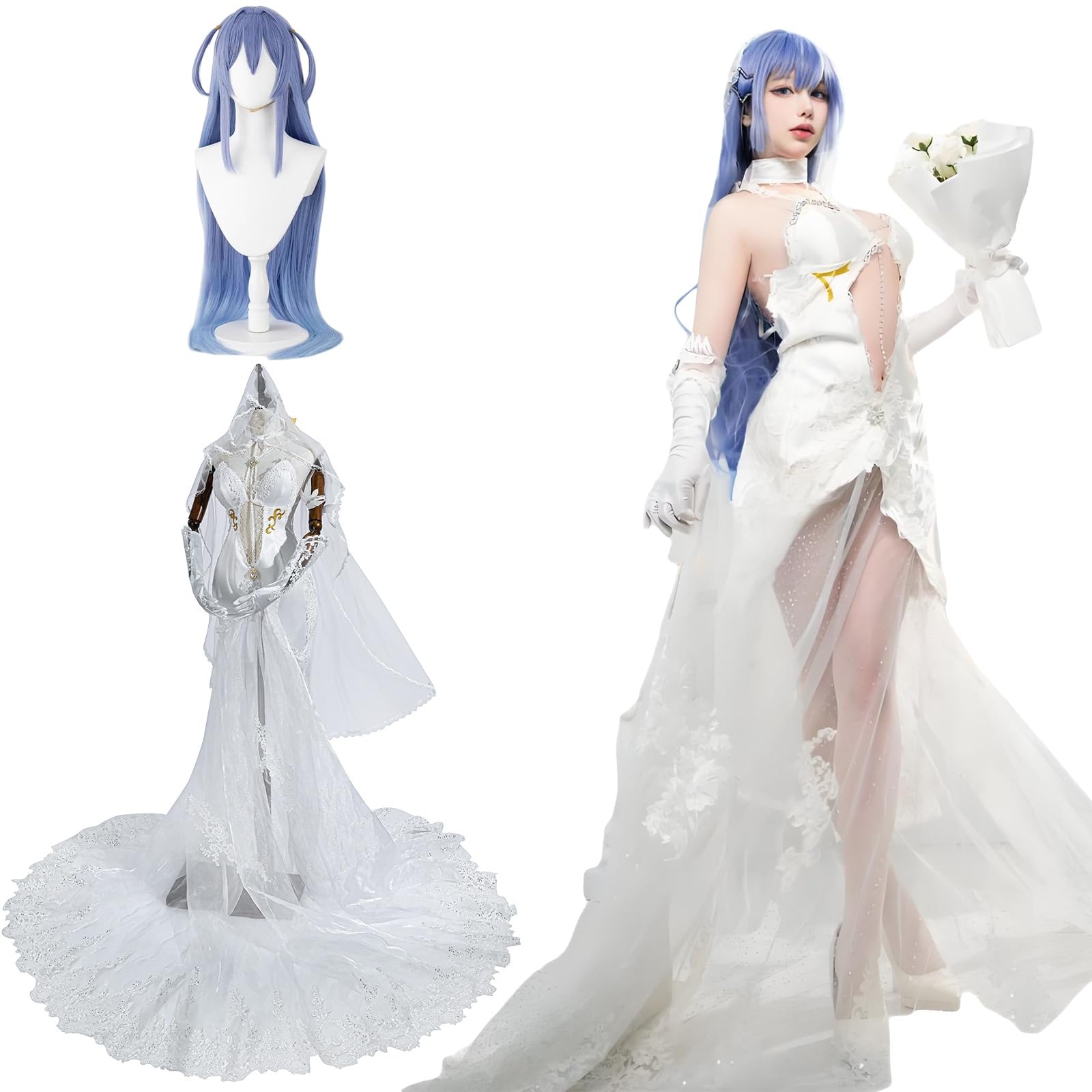 

Косплей перука New Jersey Снігова наречена Любов Azur Lane Костюм для косплею Ідеально підходить для школи та театральних вистав Розмір перуки Jersey [Відмінний продукт]