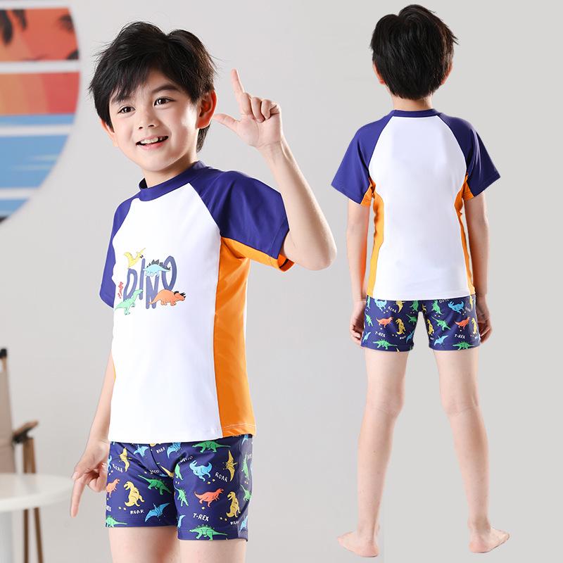 Boys  Two-Piece Sun Protection Swimsuit Set - Quick-Dry Swim Trunks for Kids 2XL