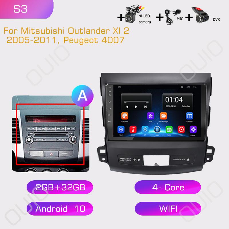 2din Android10 Car Radio Multimedia Carplay Auto GPS Navigation For Mitsubishi Outlander Xl 2 2005-2011 For Citroen C-Crosser