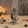 Zwei Schnurrbärte Stehend Tara Devi 5 Zoll Messingstatue, Tara Devi Idol, Wohnzimmerdekoration, Göttin Tara Statue, Standard