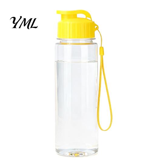 Travel Drink Container Sports Water Bottle, with Flip Lid And Lanyard, Portable Leak-proof PET Bottle for Commuting Cup, Lightweight Fitness Jug, Gym