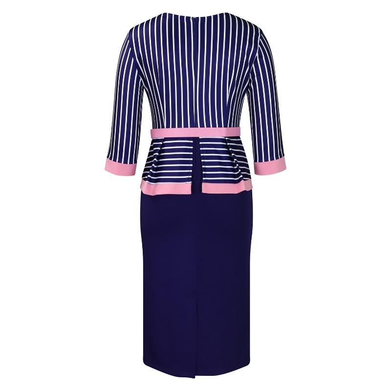 Dámské podzimní nové módní temperamentní patchworkové šaty na zadek