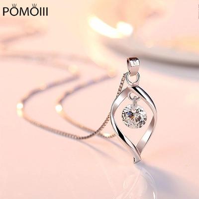 Нові жіночі намиста зі срібла 925 проби, модна підвіска у формі краплі, високоякісний циркон, ланцюжок для ключиці, довжина ювелірних виробів 45 см