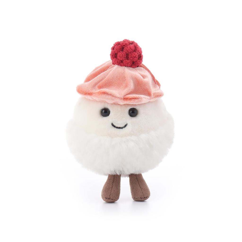 Apricot Lamb Raspberry Mochi Plush Toy for Kids, Soft and Cute, Fluffy Raspberry Mochi for Girls and Boys, 11cm