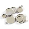 20pcs 6-30mm Gold Color Stainless Steel Cabochon Base Pendant Settings Blank Tray for Cameo Jewerly Making Components DIY