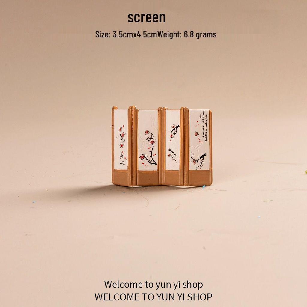 Mini Chinesisches Arbeitszimmer Bildschirm Tuschestein Malerei Tischlampe DIY Schmuckstück Bausatz