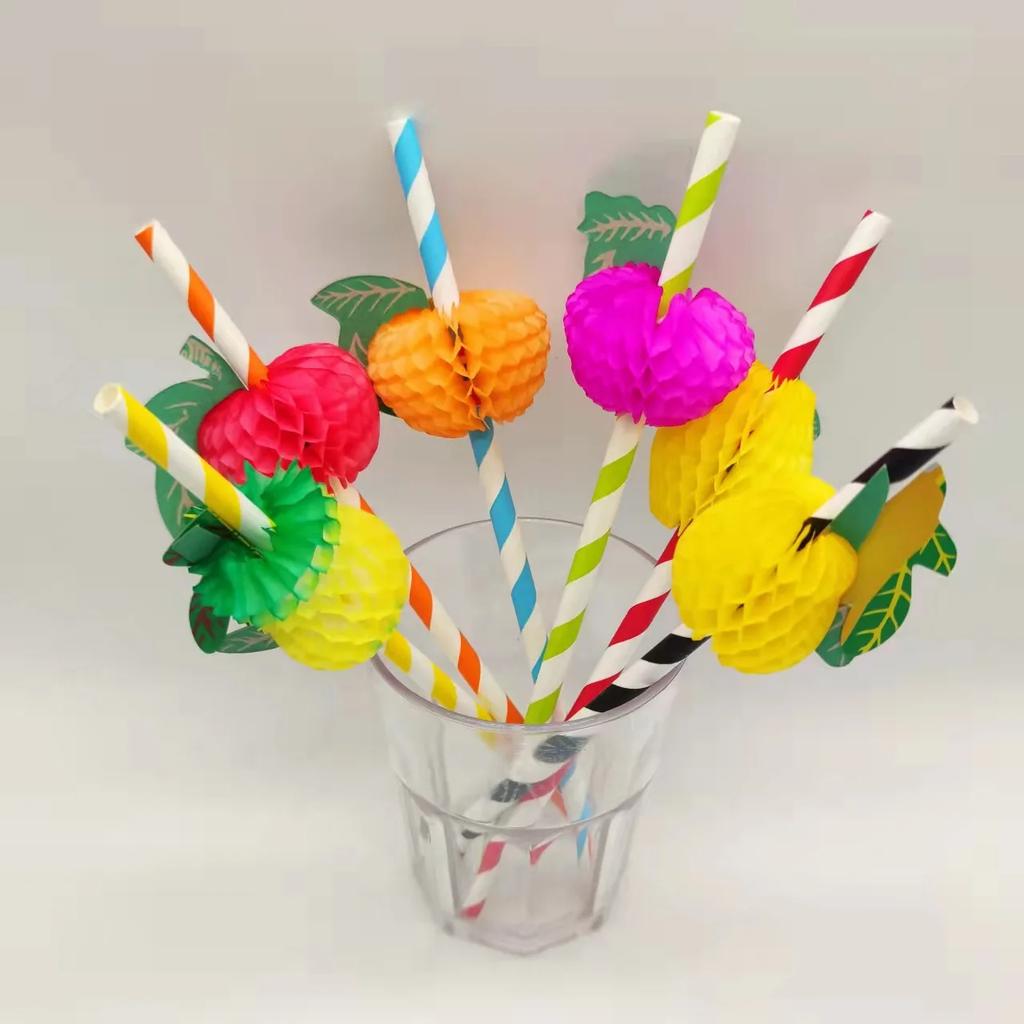 50pcs Christmas Tree Honeycomb Paper Straw Disposable Party Straw Cocktail Decoration Birthday Prom Drinking Straws Tableware