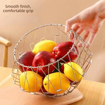 Panier à fruits pliable à structure creuse multifonctionnel Étagère à bonbons et desserts simple extensible Panier de rangement moderne Rangement de bureau
