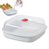 Food Grade Microwave Steamer Kitchen Cooking Basket with Lid for Healthy Heating of Veggies, Fish, Rice & Baby Food