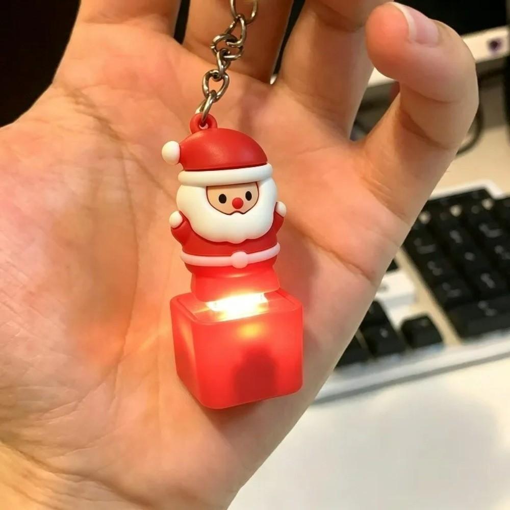 Santa Claus Christmas Fidget Button Keychain Sound Finger Button Clicker Xmas Gifts