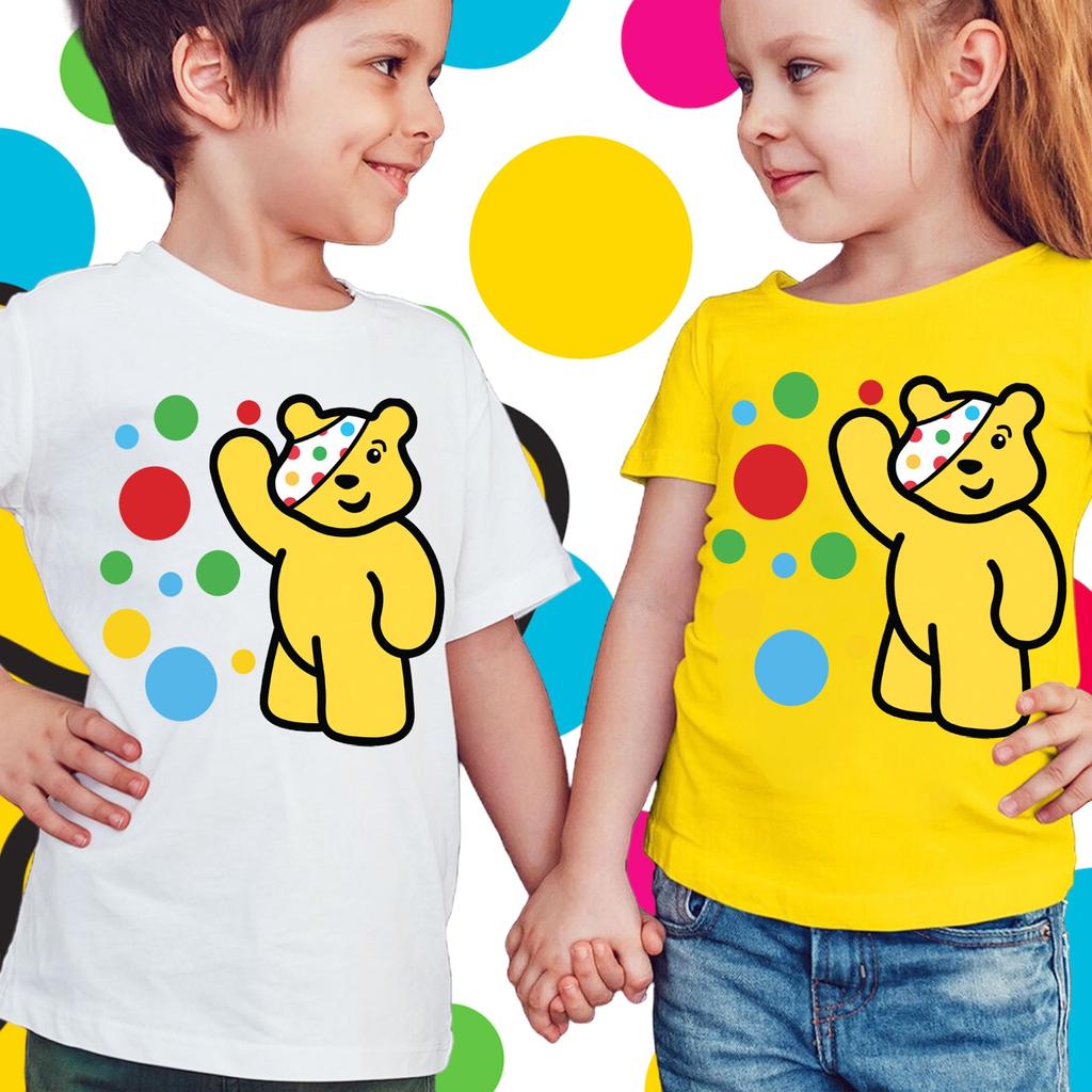 Spotty Day T-Shirt Children In Need Pudsey Bear Boy Girl Kids School Top #SD5