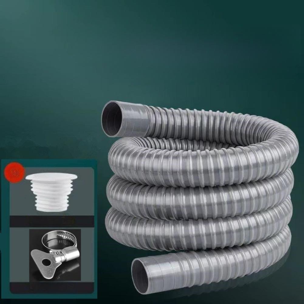 

70cm Anti-Odor Flexible Drain Hose with Clamp and Sealing Ring for Bathroom or Kitchen Sink Plumbing Applications
