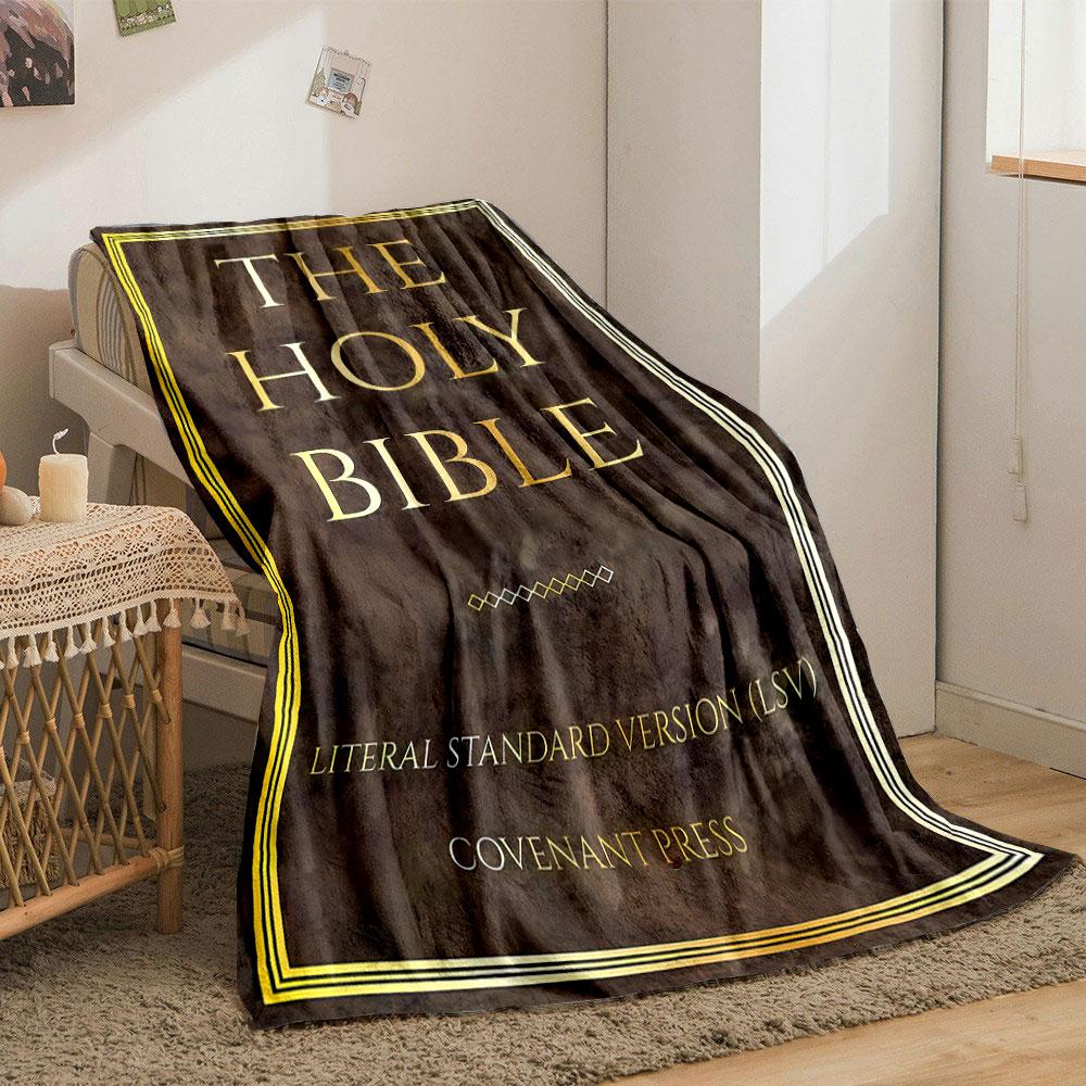 Holy Bible Print Blanket Printed Blanket for Living Room Bed Couch lunch break Soft Cozy Blanket for Friend's festival Gift