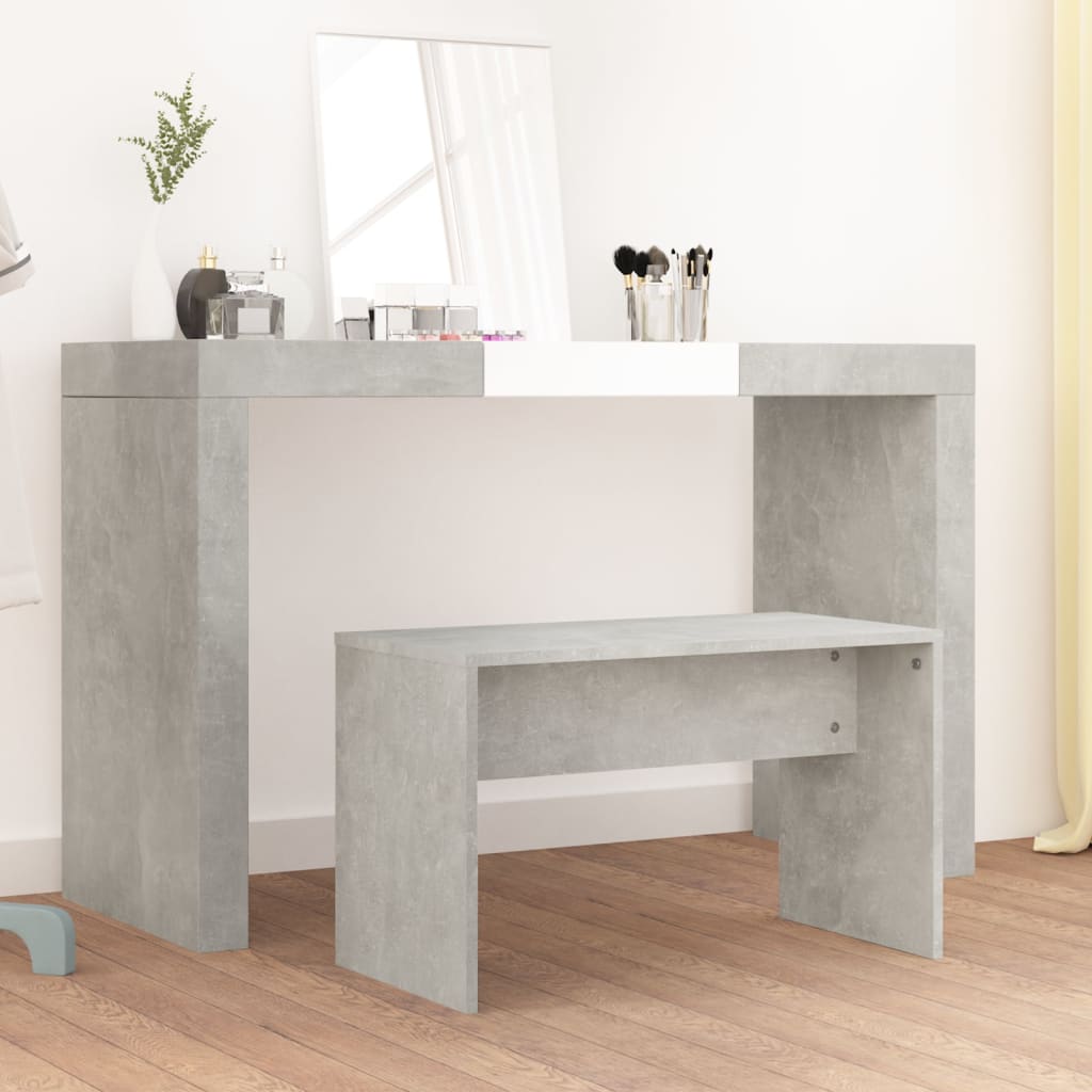 Makeup Stool Concrete Grey 70 X 35 X 45 Cm Engineered Wood