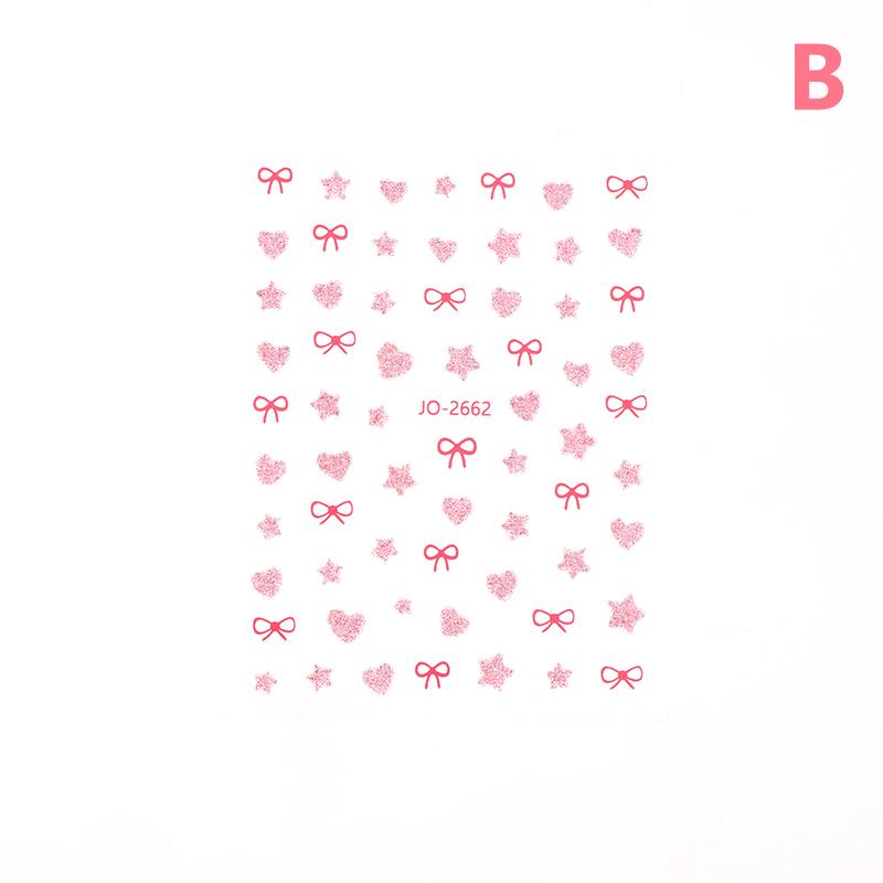

Розовая бабочка Бабочка Бант Наклейки для ногтей Блестящие лазерные 3D бабочки Наклейки для ногтей Клейкая бабочка B