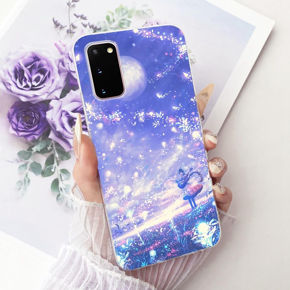 For Samsung Galaxy S20 Plus Case SM-G985F Luxury Bow Flowers Painted Cover Soft Silicone Case For Samsung S20+ S 20 Plus 5G Bags