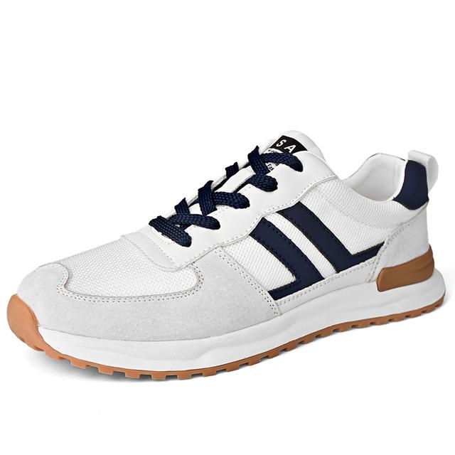 Suede Leather Casual Shoes Fashion Lace-up Mens Sneakers Leisure Non-Slip Treking Footwear Travel Outdoor Footwear Male Trainers