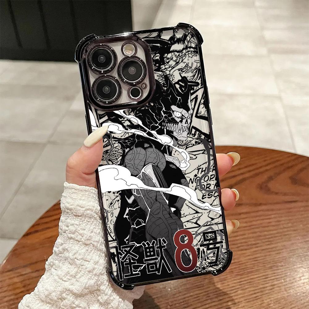 Anime Kaijus No. 8 Plating Phone Case For Samsung S26 S25 S24 S23 S22 S21 S20 FE Note20 Edge Plus Ultra 4G 5G Anti Fall Airbag