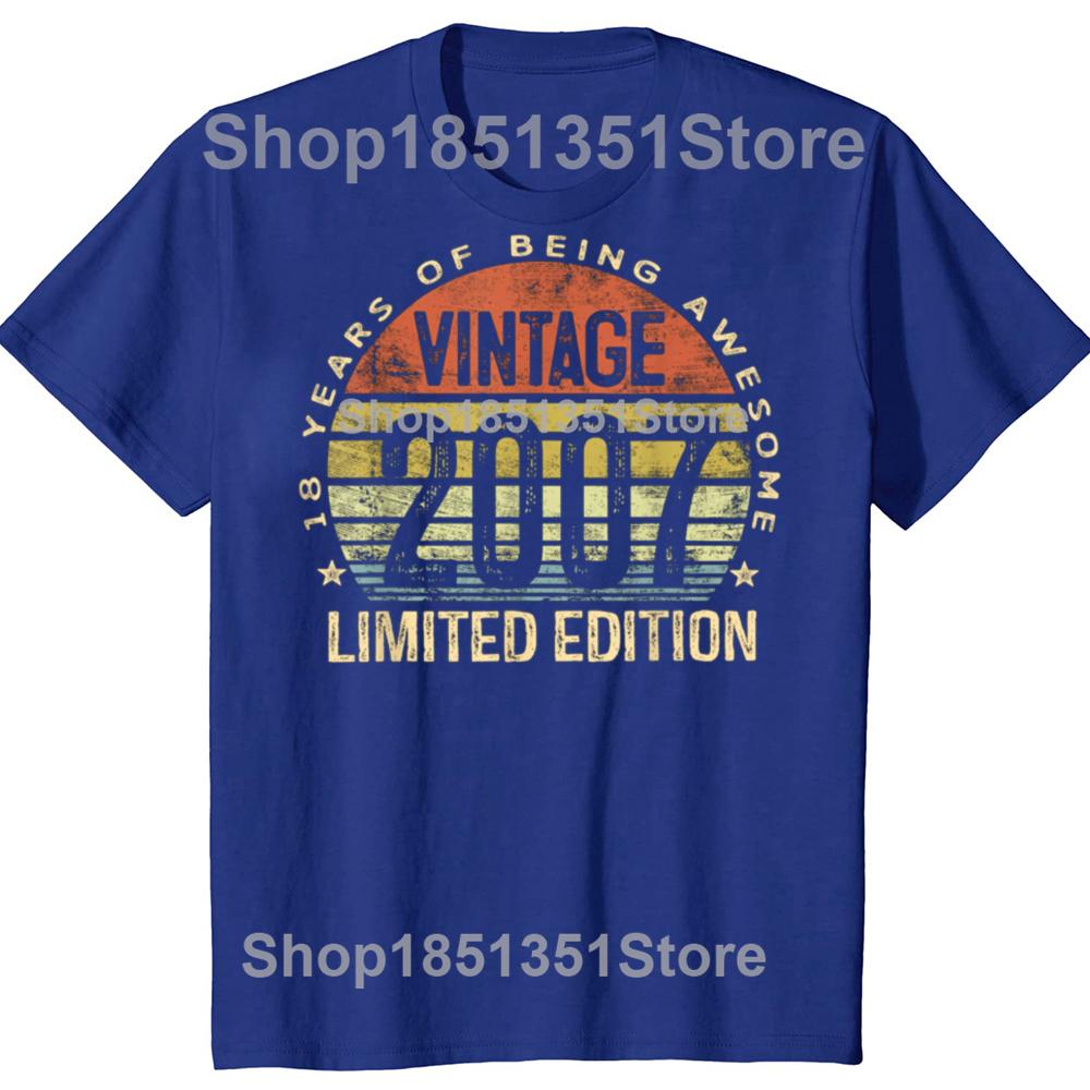 Vintage 2007 Limited Edition T-Shirt Humor Lustig Erwachsenwerden 18 Jahre Altes Geschenk 18. Geburtstag Geniales T-Shirt Kurzarm Kleidung