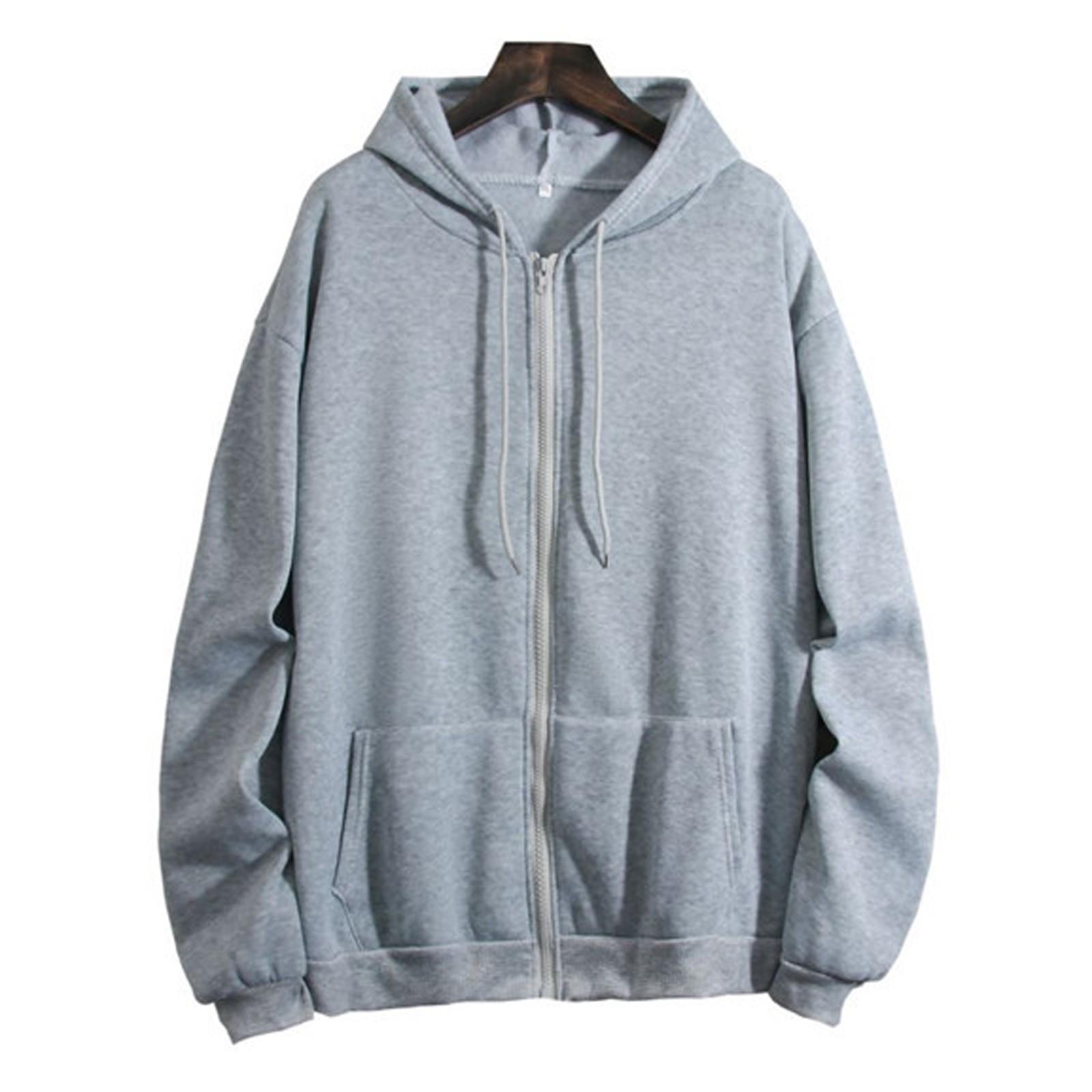 

Женская модная повседневная однотонная толстовка с капюшоном и застежкой-молнией с длинным рукавом XXXL