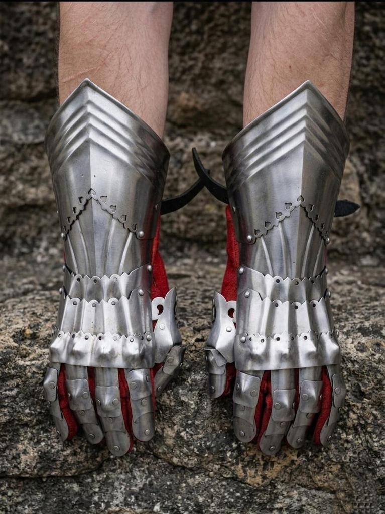 Gothic Steel Gauntlets Medieval Knight Armor Gloves for Cosplay LARP