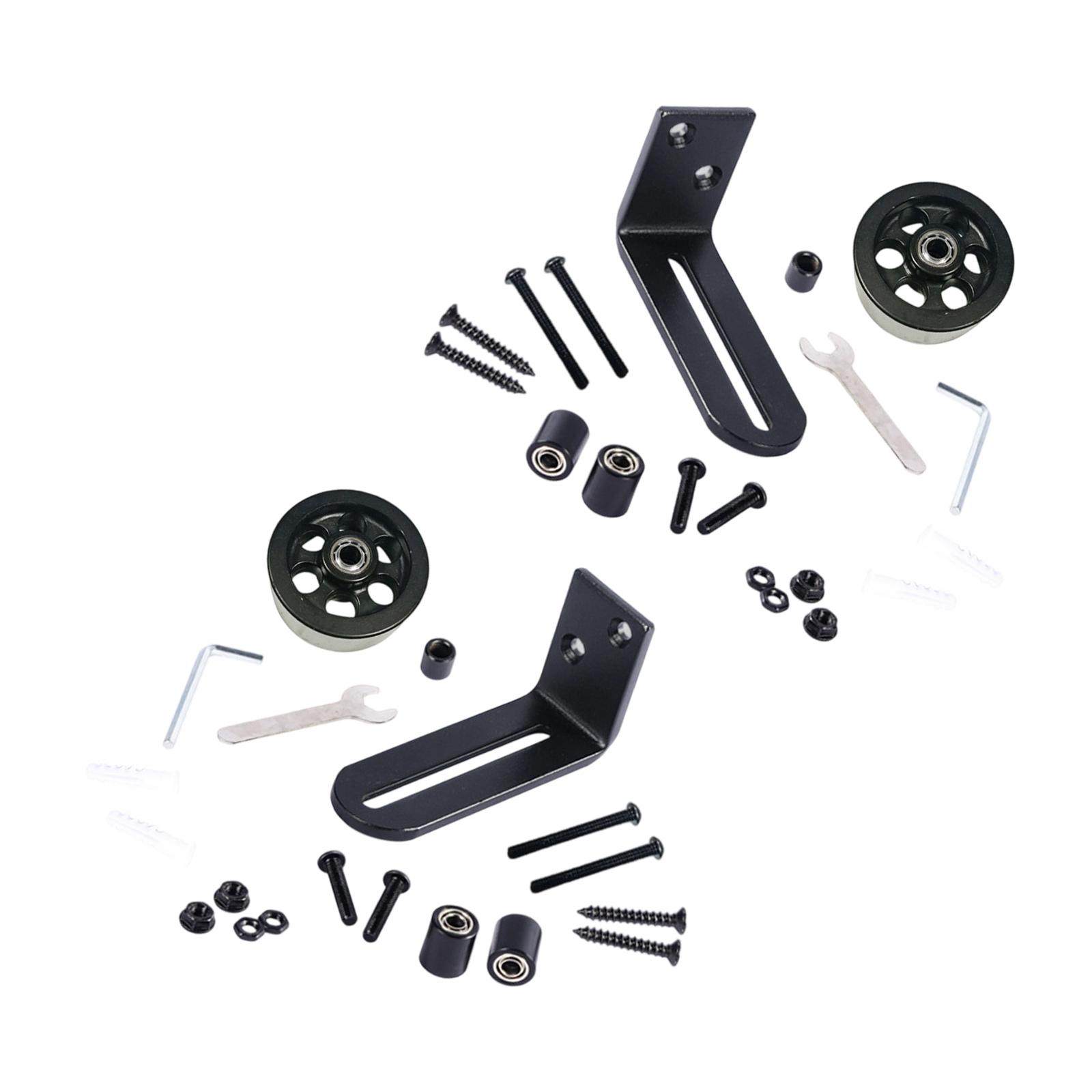 

2 комплекта регулируемых скользящих направляющих для амбарной двери, настенные направляющие-ролики для раздвижной фурнитуры для ванной комнаты, просты в установке