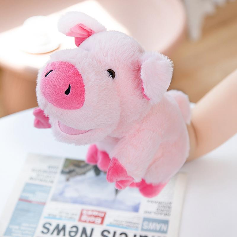 25Cm Boerderijdier Pluche Handpop Pluizig Cartoon Gele Eend Lammetje Varkentje Pluche Speeltje Interactief Verhalen Vertellen Podiumrekwisiet Cadeau 25cm