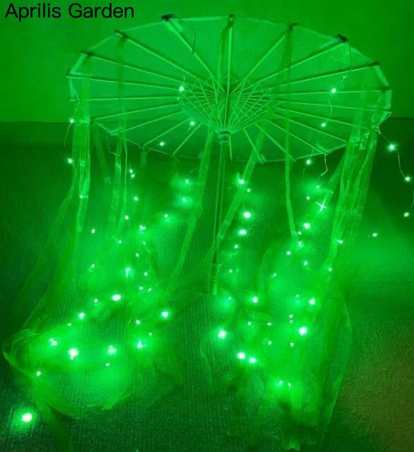 LED Yarn Silk Cloth Lace Decorative Umbrella Beach Parasol Princess Chinese Japan Umbrella Drama Craft Umbrella Cosplay