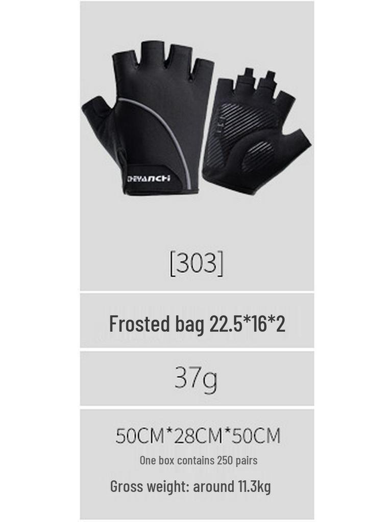 Herrcykelhandskar med halvfinger för sommaren - Halkskydd, Stötdämpande för landsvägscykling och träning