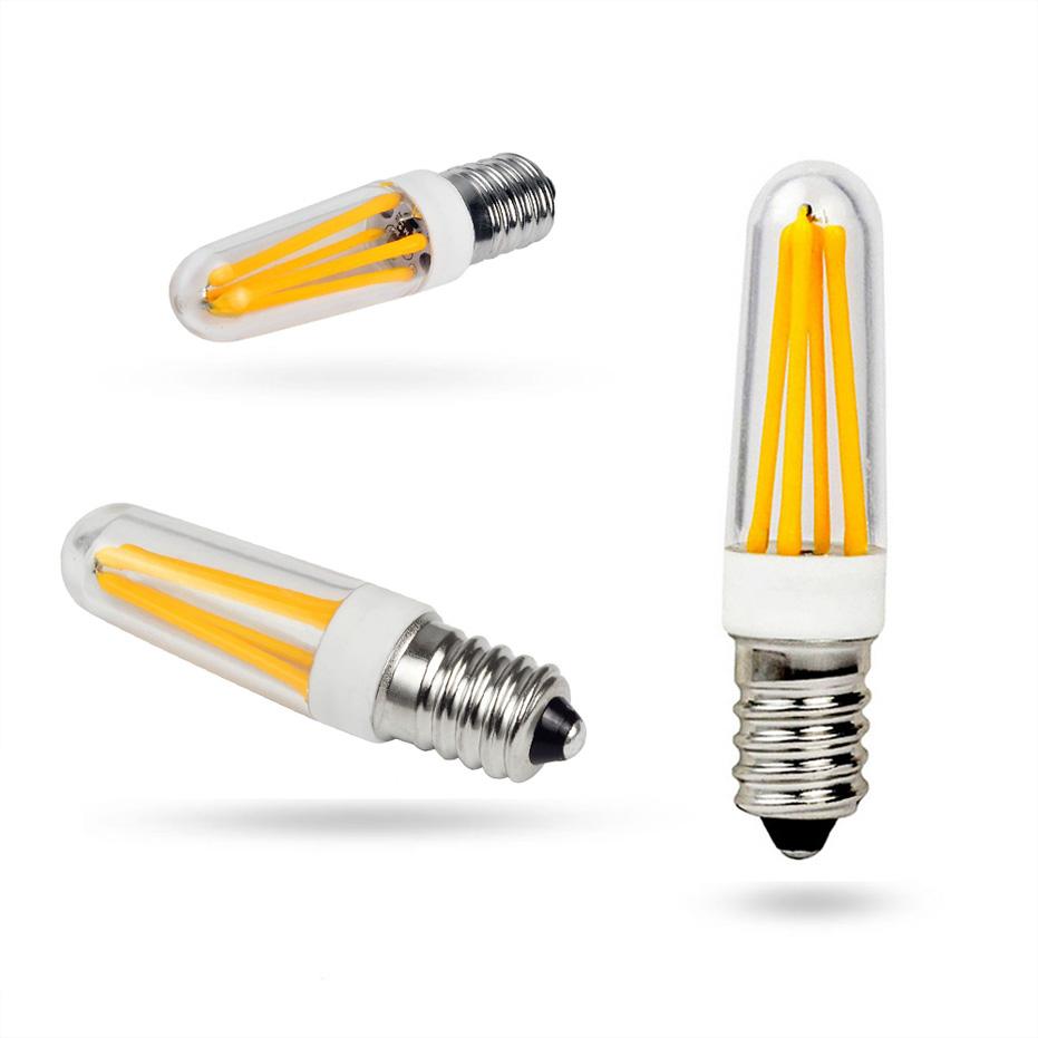 4er-Pack ultrahelle E12/E14 LED-Filamentlampen, 220 V AC, 2 W/4 W, 360°-Abstrahlwinkel, ersetzt 40-W-Halogen-Kronleuchter