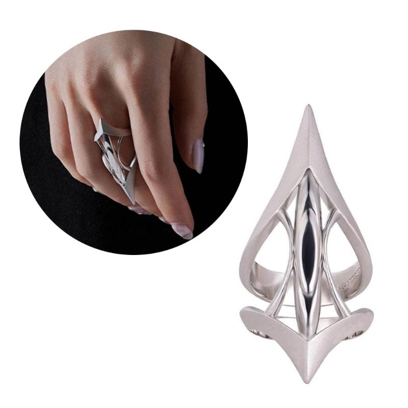 Scepter Hollow Barbed Fangs Ring for Women Gold Silver Rings Fashion Novel Niche High-grade Sense Open Finger Ring