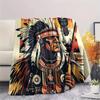 Native Americans and Animals  Print Flannel Blanket, High Quality Comfortable for All Seasons, Home Decor, Warmth and Comfort