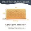Fair Fairy Genuine Cowhide Leather Enamel Embossed Round Zipper Long Wallet 140817 Women's (Gold)