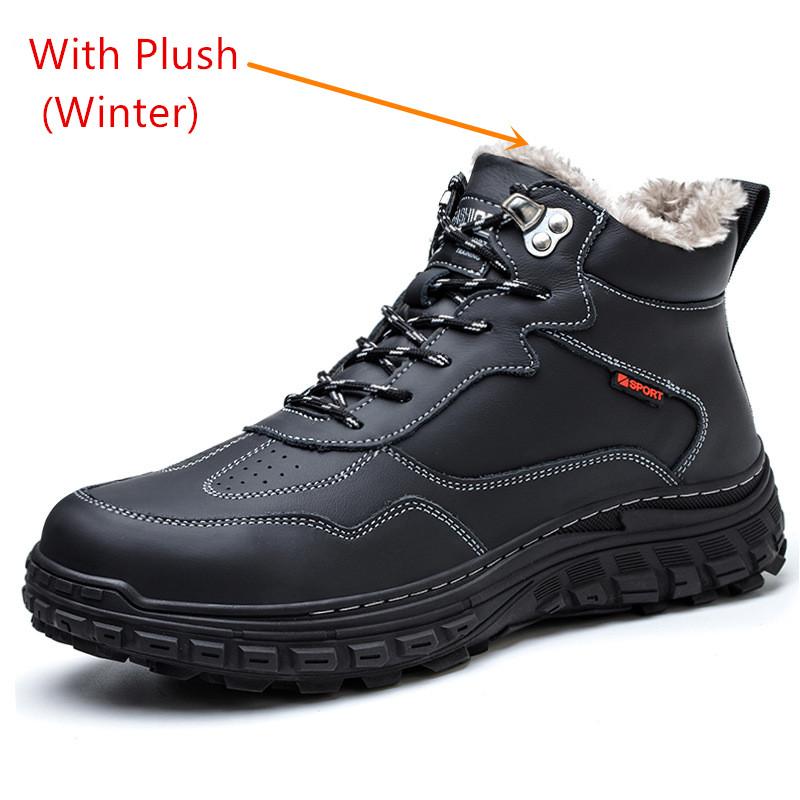 Waterproof Work Shoes Men Labor Shoes Anti-slip Leather Safety Shoes Men Safety Shoes Steel Toe Safety Sneakers for Work